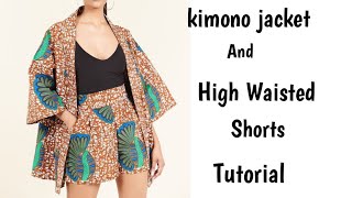 How To make a kimono jacket with shorts  part 1 [upl. by Lairret]