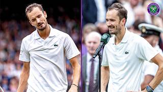 quotBeating Sinner is always toughquot  Daniil Medvedev  QF Oncourt Interview  Wimbledon 2024 [upl. by Meedan]