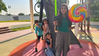 Deema and Sally Play Hide and Seek at the playground with cousins [upl. by Sosna]