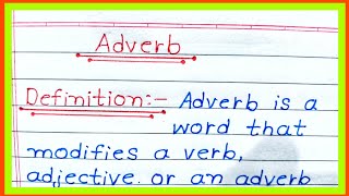 Definition of Adverb in English  what is adverb  Adverb in English  English Grammar [upl. by Aynotan872]