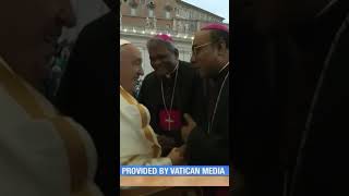 OUR NEW AUXILIARY BISHOPS MSGRJOSEPH AND MSGRSATISH KUMAR MEETING POPE FRANCIS 🙏 [upl. by Joshi]