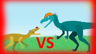 Dinosaurs Cartoons Battles Dilophosaurus vs Ornitholestes Динозавры мультфильм [upl. by Iilek]