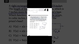 Volume  Prism satprep maths exam example gcse education satmath shorts SetteleTutoring [upl. by Nelloc]