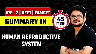 Summary of HUMAN REPRODUCTIVE SYSTEM  Zoology  IPE2  EAMCET  NEET [upl. by Buyers]