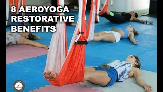 AERIAL YOGA 8 BENEFITS OF AEROYOGA® RESTORATIVE WITH RAFAEL MARTINEZ [upl. by Sly]