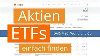 ETF Suche AktienETFs einfach finden [upl. by Bushweller]