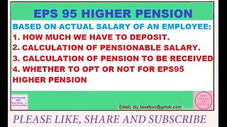 EPFO EPS95 Higher Pension Calculated on Actual Salary All Calculations you need to KnowOpt or Not [upl. by Amron116]