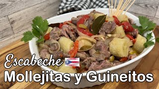 Mollejitas y Guineitos en Escabeche Puerto Rican style chicken gizzard amp green bananas [upl. by Ongineb]