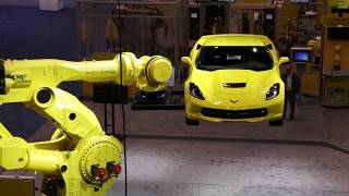 New FANUC M2000iA1700L Robot Lifts Corvette Demonstrating Long Reach amp Heavy Payload [upl. by Ingraham843]