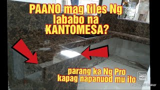 paano mag tiles Ng lababo na KANTOMESA na parang PRO MABILIS at madali lang gawin [upl. by Animrelliug]