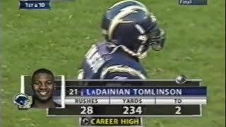 Ladainian Tomlinson’s Record Breaking 243 Yard Game 12282003 [upl. by Erdnua]