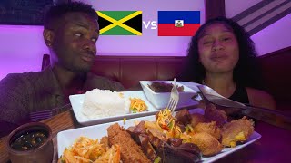 Jamaican first time trying Haitian Food 🙂‍↕️ [upl. by Antsirhc]