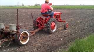 International Farmall Cub planting with IH 249 2 row planter [upl. by Kahle]