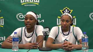 UNCW WBB Taylor Henderson amp Kylah Silver  Postgame vs Charleston 21824 [upl. by Goldie968]