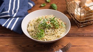 Recette rapide de capellini au pesto avec du pesto maison [upl. by Zehe]