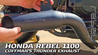 Installing Coffmans Thunder Exhaust on Honda Rebel 1100 [upl. by Einnij220]