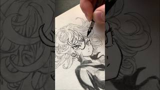 Inking Tatsumaki tatsumaki onepunchman saitama inktober ink art [upl. by Atrebor967]