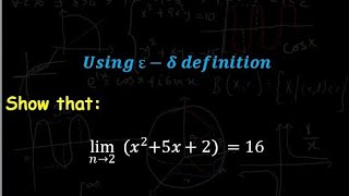 Using epsilonDelta definition to prove the limit of a function Real Analysis 1 intro to RA [upl. by Witty302]