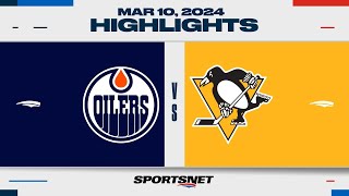 NHL Highlights  Oilers vs Penguins  March 10 2024 [upl. by Aronas453]