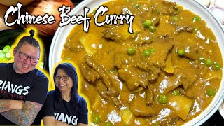 How Chinese Chefs cook Chinese Beef Curry Modern Version 🍛🤤 Mum and Son professional Chefs cook [upl. by Aicilram795]