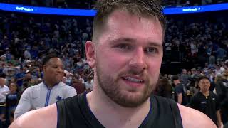 Luka Doncic reacts to make the Western Conference Finals after beating OKC in Game 6  NBA on ESPN [upl. by Tildy]