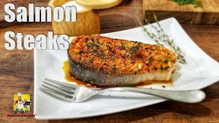 Honey Garlic Salmon Steaks  Salmon Recipe [upl. by Derej]