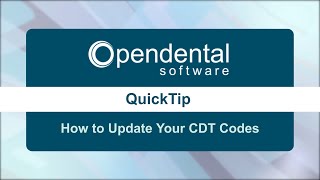 QuickTip How to update CDT codes [upl. by Elyl520]