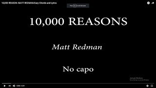 10000 REASON MATT REDMANEasy Chords and Lyrics [upl. by Demahom474]