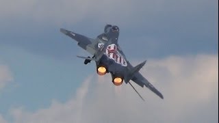 MiG29 Fulcrum AMAZING POWERFUL Display  ILA Berlin Air Show 2014 1080p [upl. by Nyltac]