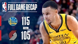 Full Game Recap Warriors vs Trail Blazers  Steph amp Klay Lead Warriors In Portland [upl. by Asum]