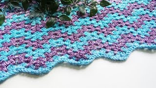 Pattern crochet  Zigzag with double crochet  lefthanded  Tejer zigzag con crochet doble [upl. by Fergus]