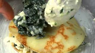 eHowcom Chef Billy Oliva How to Make Delmonicos SpinachGruyere Gateau de Crepes [upl. by Crist]