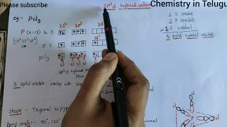 Sp3d hybridisation example pcl5 explanation in Teluguclass 11 [upl. by Gemma]