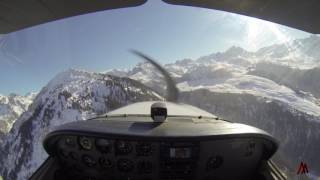 Courchevel  Décollage et atterrissage avion altiport C172 Alpine Airlines [upl. by Ahsiek]