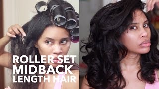 Roller Set on MidBack Length Hair [upl. by Brower]