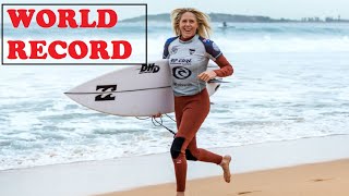 Australian Surfer Laura Enever Breaks WORLD RECORD after taming this giant wave [upl. by Ecnirp]