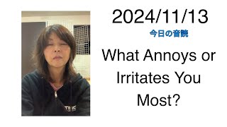 20241113 What Annoys or Irritates You Most [upl. by Adnirolc]