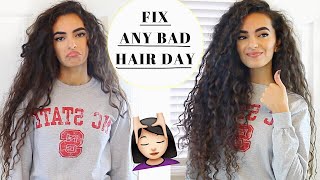 HOW TO FIX A BAD CURLY HAIR DAY [upl. by Doowle]