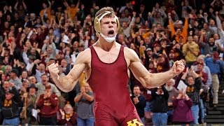 Dylan Ness Pins Cornells Brian Realbuto Gophers Earn National Duals Title [upl. by Analla]