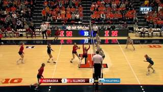 Longest Point Ever  Big Ten Volleyball [upl. by Eiramnerual]