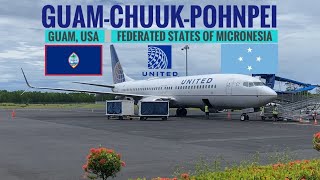 TRIPREPORT  United Airlines ECONOMY  Boeing 737800  Guam  Chuuk  Pohnpei [upl. by Akcinehs65]