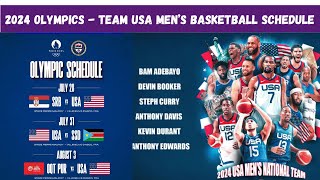 2024 PARIS OLYMPICS  TEAM USA MENS BASKETBALL SCHEDULE [upl. by Valerio]