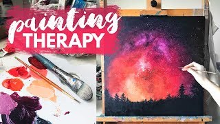 Depression  Art Therapy Painting Tutorial REAL TIME [upl. by Korns]