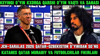 QATAROZBEKISTON OYINIDAN SONG SRECHKO KATANES QATAR MURABIYI VA FUTBOLCHILAR FIKIRLARI [upl. by Myrah]