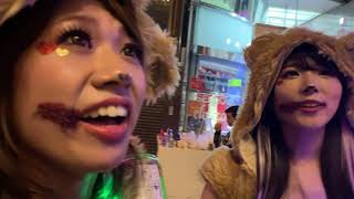 Shinsaibashi  Osaka Japan Halloween nightlife 2019 Street food clubs costumes [upl. by Persis]