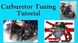 How to tune a carburetor in a GY6 chinese scooter 150 or 50 cc [upl. by Illom]