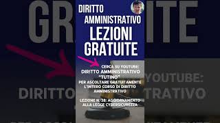 Corso gratuito di diritto amministrativo Aggiornamenti alla L 902024 Legge Cybersicurezza [upl. by Ordep648]