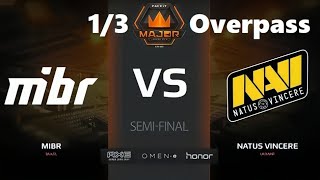 MIBR vs NaVi  13 Overpass Мажор FACEIT London 2018 Playoff 12 Стадия CSGO [upl. by Leaffar]