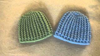 Crochet Ribbed Baby BeanieHat [upl. by Anerec]