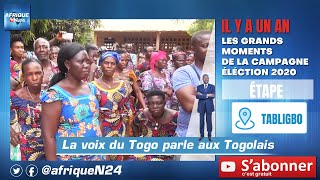 IL Y A UN AN LES GRANDS MOMENTS DE LA CAMPAGNE PRESIDENTIELLE 2020 TABLIGBO [upl. by Aiki]